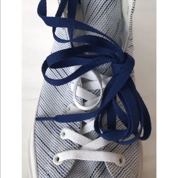CONVERSE Chuck Taylor Hi Top Sneakers M12 W14 Blue White Stripe - Picture 9 of 9
